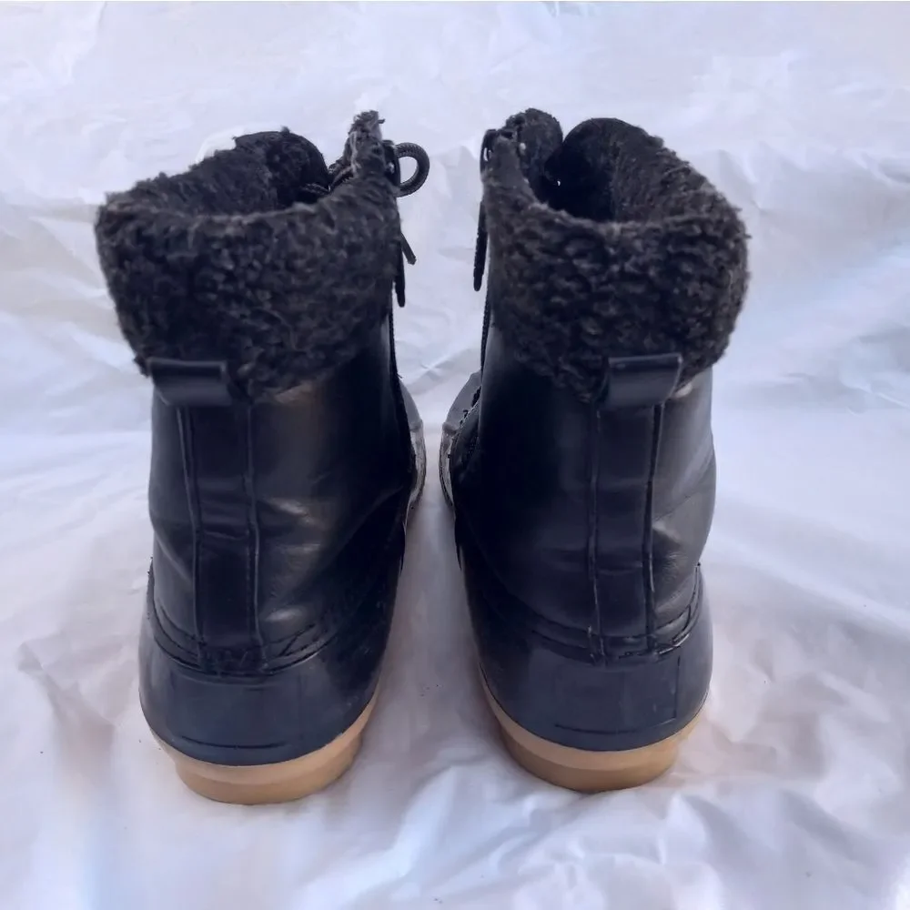 Nature Breeze Womens Winter Boots Mid Calf Water Proof Faux  Fur Black Size 8
